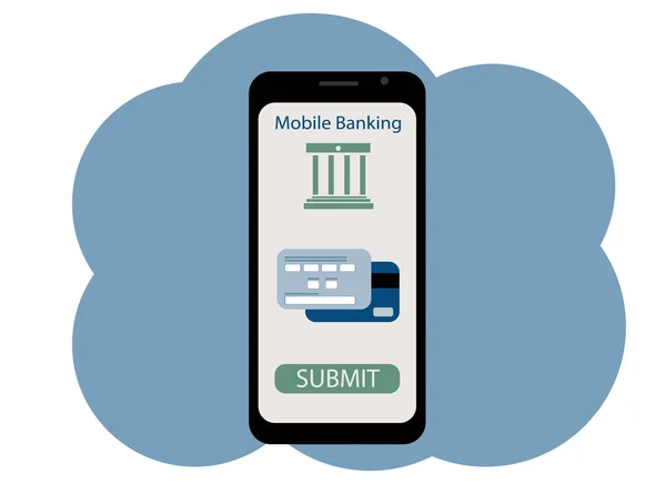 Σχεδίαση Διανυσματικού Κινητού Τηλεφώνου Online Τραπεζικές Συναλλαγές Και Πληρωμές Κάρτα — Διανυσματικό Αρχείο