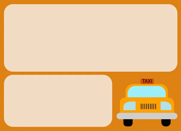 Cartaz Publicitário Para Serviço Táxi Desenho Vetorial Carro Amarelo Com — Vetor de Stock