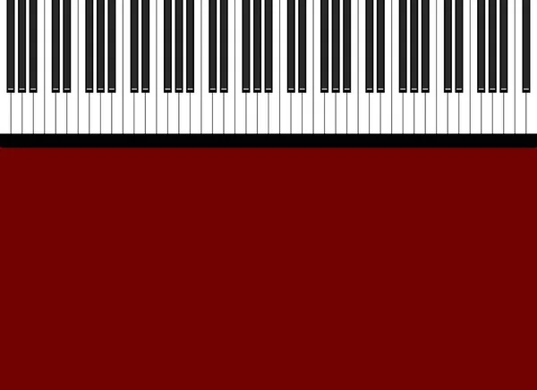 Vector Illustration Black White Piano Keys Bright Red Background View — Stock Vector