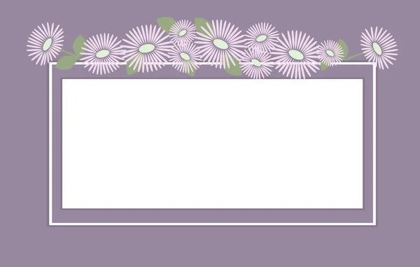 Greeting card background illustration with flower frame — Stock Vector