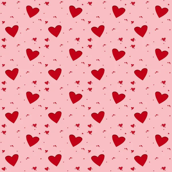 Patroon Voor Valentijnsdag Vector Illustratie Met Rode Harten — Stockvector