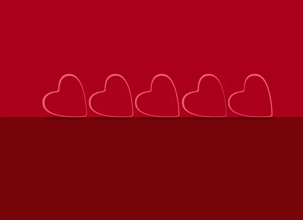 Sevgililer Günü Için Arka Plan Kırmızı Kalpleri Tasvir Eden Vektör — Stok Vektör