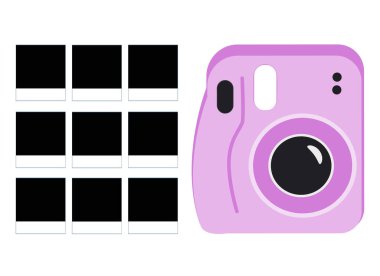 Anılar fotoğraf konsepti. Fotoğraflı ve yıldızlı anlık kamera