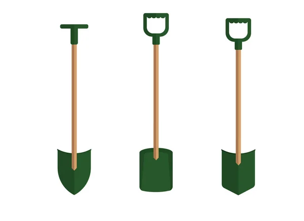 Ілюстрація декількох типів лопаток. Садові інструменти — стоковий вектор