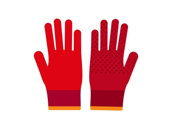 Illustrazione di un paio di guanti da giardinaggio rossi. Isolato su bianco — Vettoriale Stock