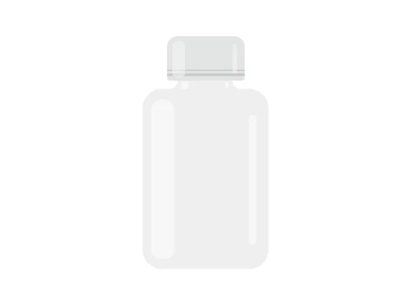 Illustration of a white plastic jar for pills. Isolated on white background. — Vetor de Stock