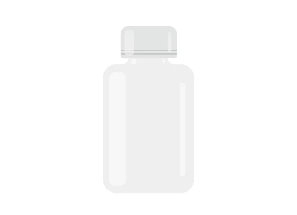 Illustration of a white plastic jar for pills. Isolated on white background. — Stock Vector