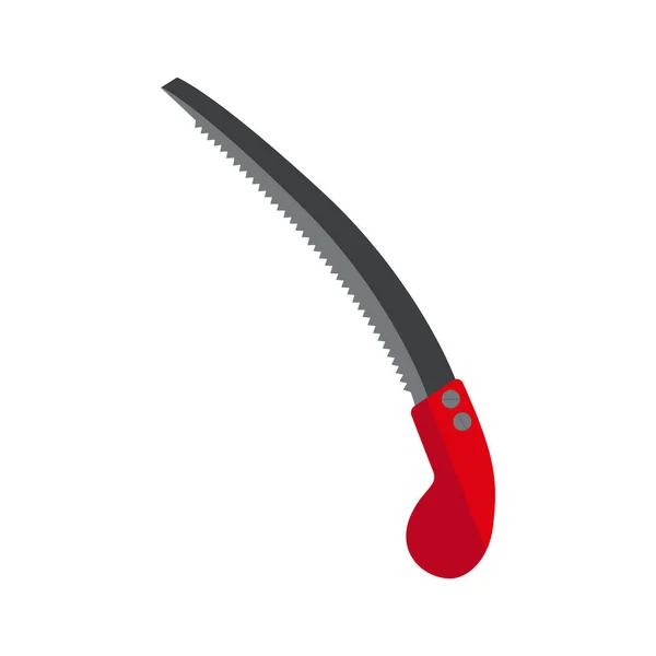 Vektorillustration Metallträdgårdskniv Med Rött Handtag Isolerat Föremål — Stock vektor
