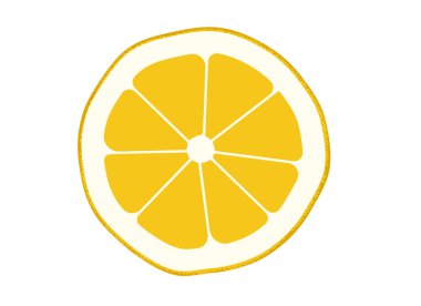 İkiye bölünmüş bir limon tasviri. Sulu sarı meyve
