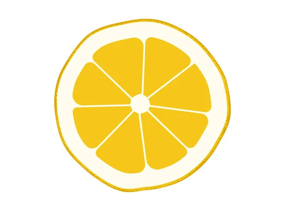 Illustration of a lemon cut in half. Juicy yellow fruit — Stock Vector