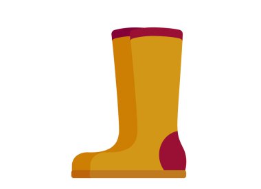 Kırmızı elementli sarı yüksek kauçuk çizmelerin vektör çizimi