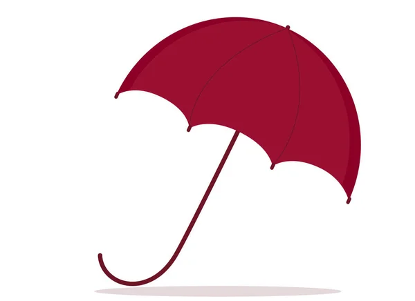 Ilustración Vectorial Paraguas Rojo Oscuro Sobre Fondo Blanco — Vector de stock