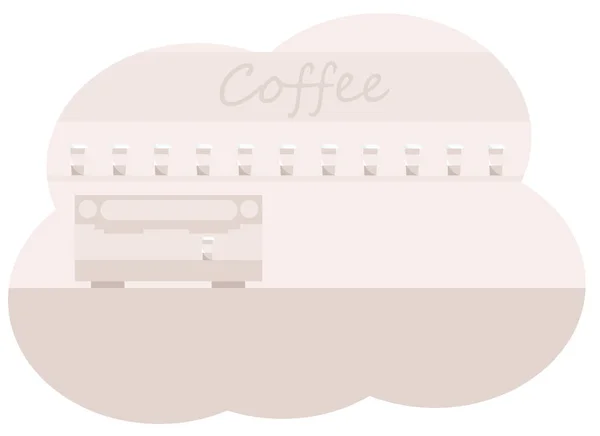 コーヒーマシンとコーヒーカップとコーヒーカウンターのインテリアのベクトルイラスト — ストックベクタ