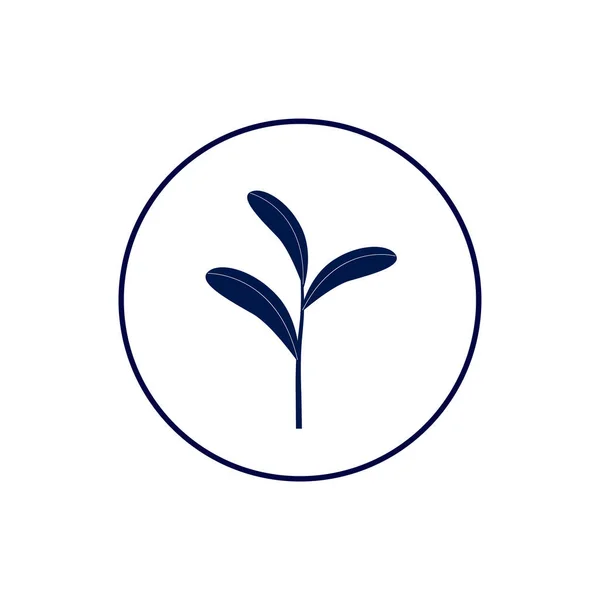 Eco-ramah ikon ilustrasi, siluet tanaman. Terisolasi pada latar belakang putih - Stok Vektor