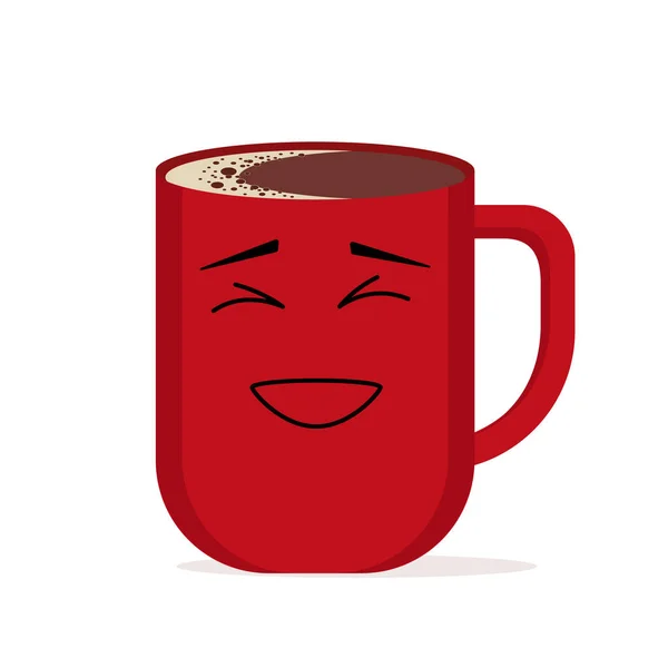 喜びと幸せの感情を持つ色のカップのイラスト — ストックベクタ