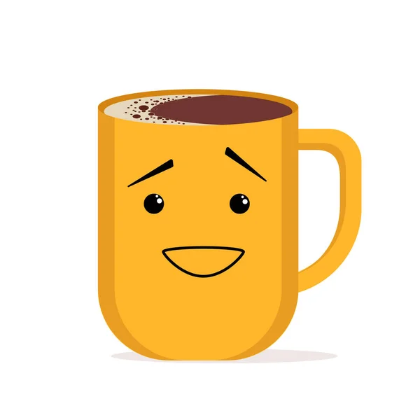 Illustration einer farbigen Tasse mit Emotionen der Freude und des Glücks — Stockvektor