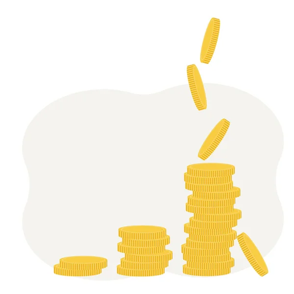 Εικονογράφηση κερμάτων με μεγέθυνση. Έννοια κερδών και εσόδων — Διανυσματικό Αρχείο