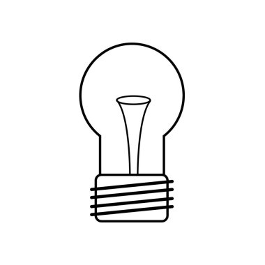 Ampul doğrusal simgesi çizimi. Beyaz arkaplan üzerinde izole edilmiş.