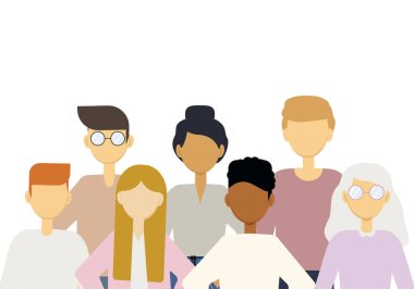 Farklı milletlerden çok sayıda insanın resmedilmiş hali. Dünya nüfusu