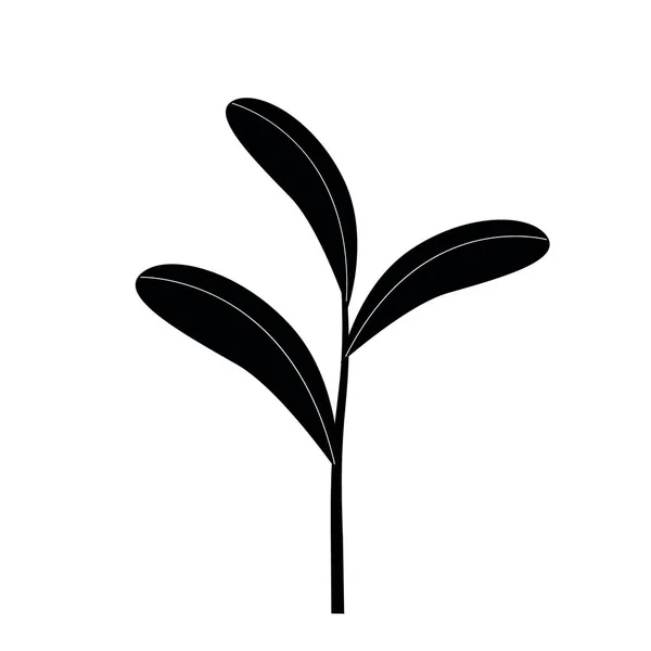Eco-ramah ikon ilustrasi, siluet tanaman. Terisolasi pada latar belakang putih - Stok Vektor