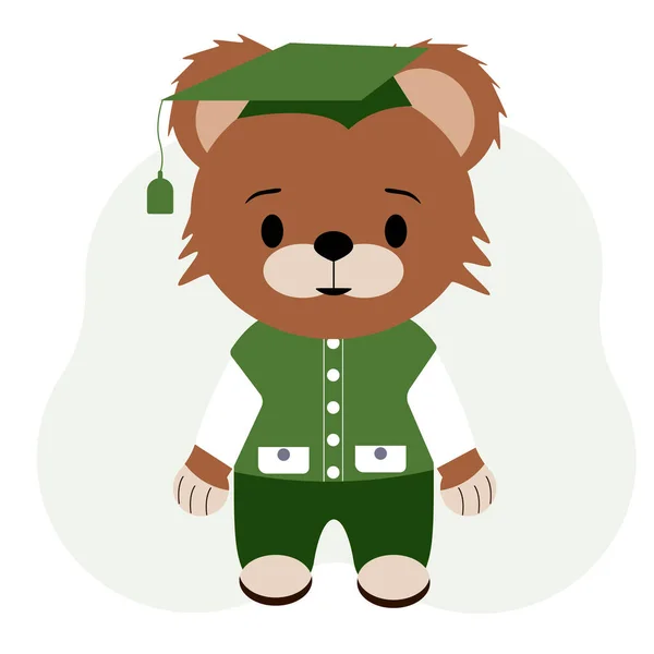 Pupil αρκουδάκι απεικόνιση σε παντελόνι, γιλέκο και πουκάμισο — Διανυσματικό Αρχείο