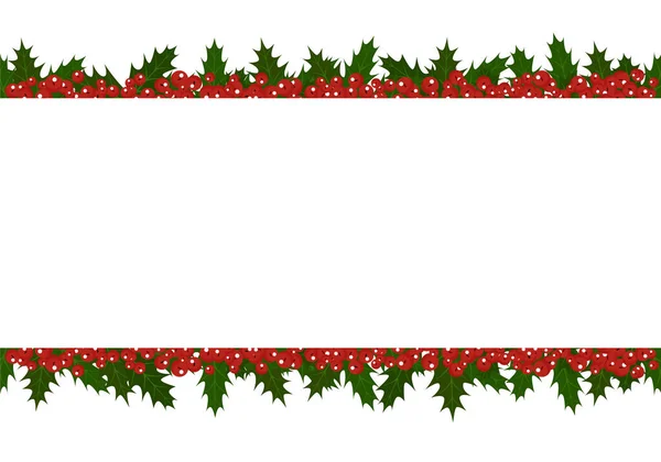 Illustration of a frame from a Christmas plant holly. Background for the holiday — Stock Vector