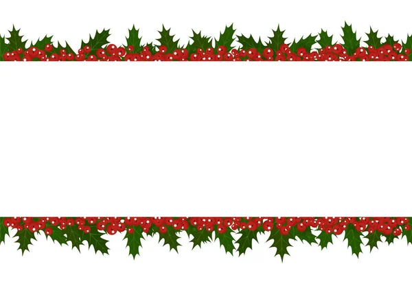 Ilustrace rámu z vánočního květináče cesmíny. Pozadí pro dovolenou — Stockový vektor