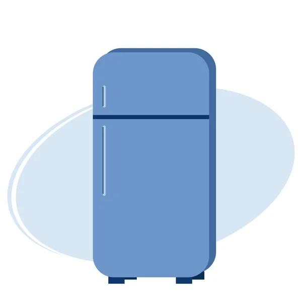 Illustration of stylish blue small size refrigerator rector — Stok Vektör
