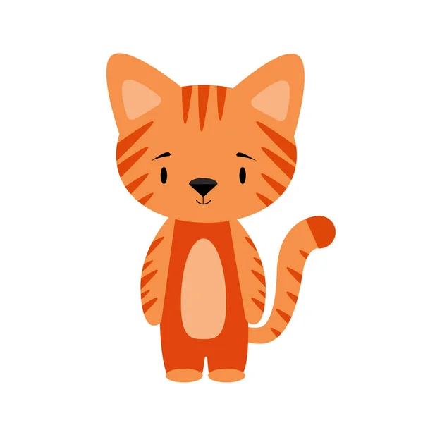 Illustration d'un chat tabby au gingembre sur fond blanc — Image vectorielle