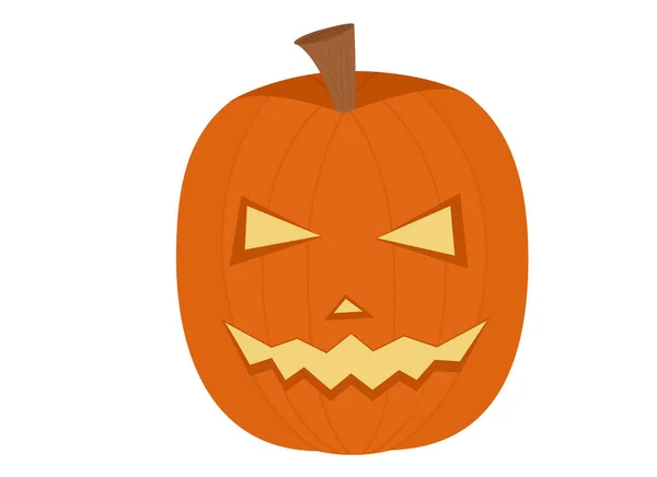 Halloween ilustración de calabaza naranja con ojos tallados y dientes afilados — Vector de stock