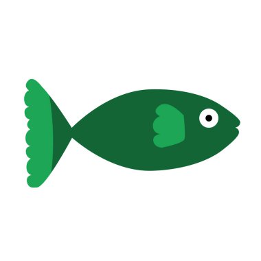 Vector illustration of a big green fish. Isolated on white background.