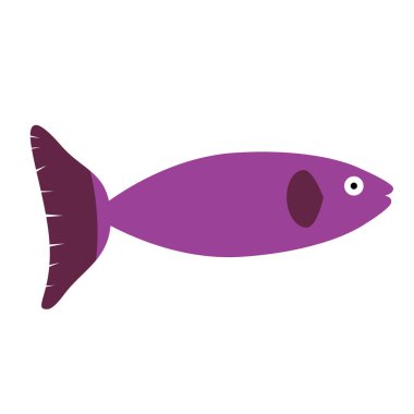 Büyük bir menekşe balığının vektör çizimi. Beyaz arkaplanda izole.