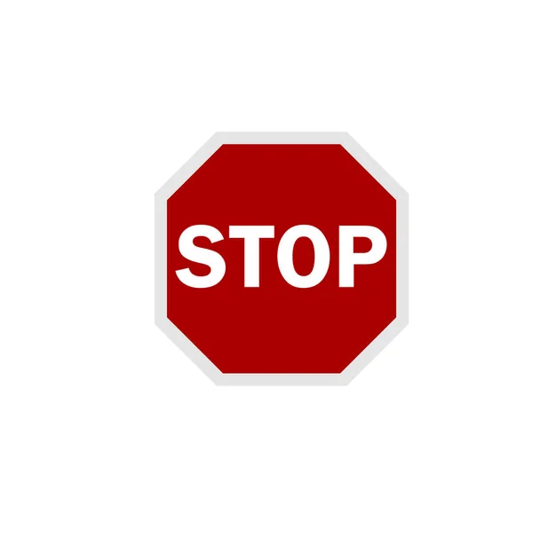 Vektorová Ilustrace Značky Stop Road Červená Značka Textem Stop — Stockový vektor