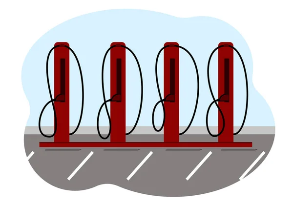 Borne Recharge Voitures Électriques Situées Dans Ville Illustration Vectorielle — Image vectorielle