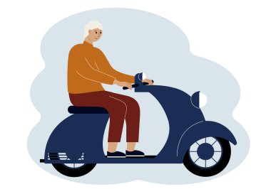 Mobilet süren şık bir adamın vektör çizimi