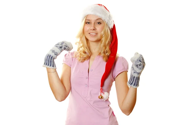 Chica en santa hat —  Fotos de Stock