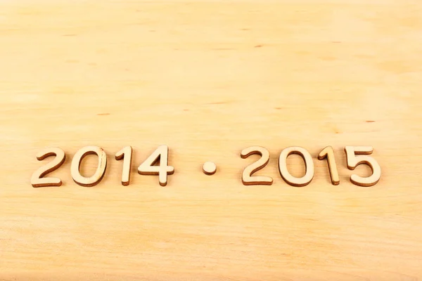 Wooden number in 2014 - 2015. New Year — Stock Photo, Image