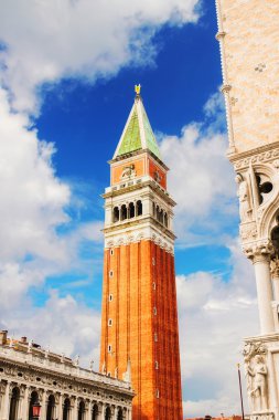 Campanile ve doge Sarayı saint marco Meydanı, Venedik, İtalya