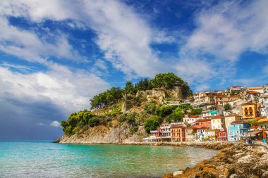 Morning view of Parga, Greece clipart