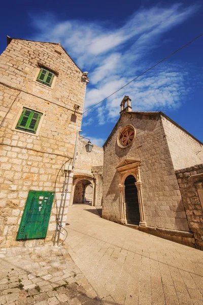 Dubrovnik'in tarihi kent genel mimari bir geniş açı çekim — Stok fotoğraf