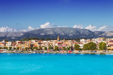 Zakynthos town in the morning, as seen from the port