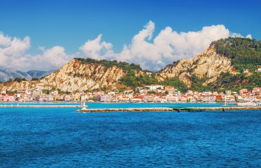 Zakynthos town in the morning, as seen from the port