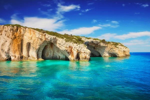 Cuevas azules, isla Zakynthos, Grecia — Foto de Stock
