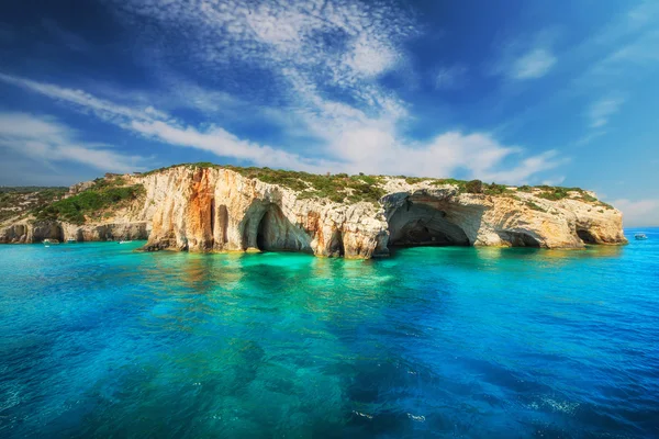 Grottes bleues, île de Zante, Grèce — Photo