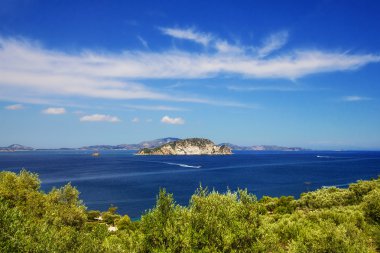 Marathonisi adacık yakınındaki Zakynthos, Yunanistan