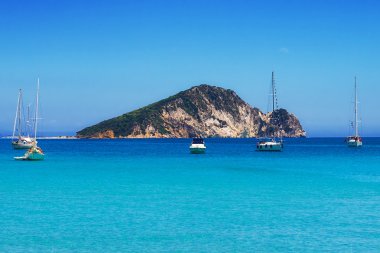 Marathonisi adacık yakınındaki Zakynthos, Yunanistan
