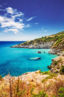 Xigia kükürt ve kollajen springs adada Zakynthos, Yunanistan