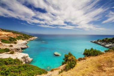 Xigia kükürt ve kollajen springs adada Zakynthos, Yunanistan