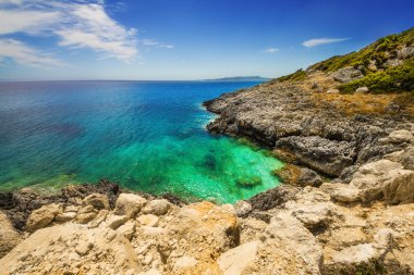 Xigia kükürt ve kollajen springs adada Zakynthos, Yunanistan