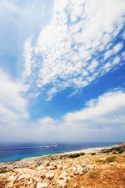 Пляж Порто Рокса на острове Закинф, Греция — стоковое фото
